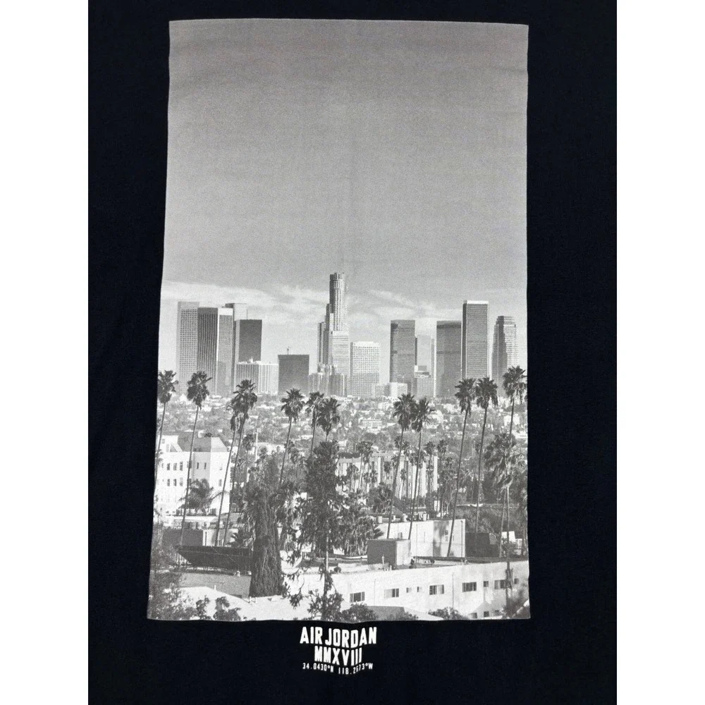 Jordan Mens City of Flight Los Angeles Long Sleeve T-Shirt Black XXL MMXVIII